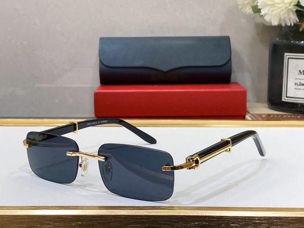 

man carti glasses designer sunglasses woman pawes vintage rimless square c decor sun glasses oculos shade panther cutting wooden frames eyeg, White;black