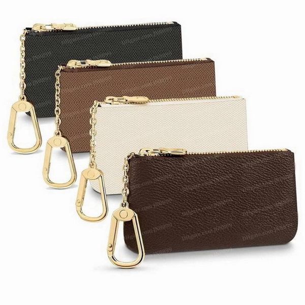 

fashion 5 colors key pouch coin purse damier leather holds classical women men holder small zipper keys wallets with b223s, Red;black