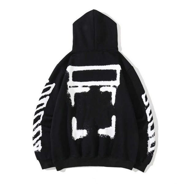 

luxury classic women's jackets sweatshirts brand offs pullover shirts hoodies women sweater men arrow letter print black white hoodie t, Black;brown