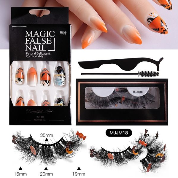 

curly thick halloween false eyelashes and fake nail messy crisscross hand made reusable multilayer 3d mink fake lashes full strip lash makeu