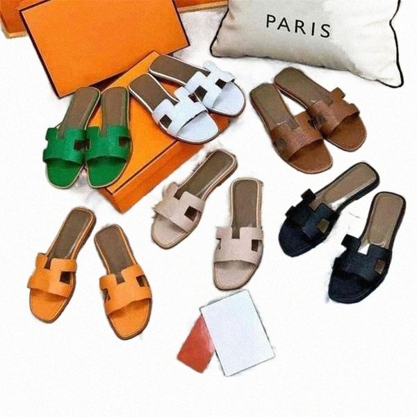 

quality fashion genuine sandals leather slippers summer flat stylist slides ladies beach sandal party wedding slipper 185lil aape 9909#, Black