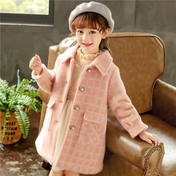 

coat girls cotton padded woolen fall winter children's clothing thick warm outerwear kids soft chenille jacket overcoat p377 220927, Blue;gray