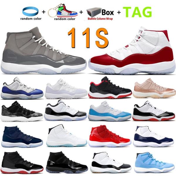 

basketball shoes blue trainer cherry chile red pure violet cool grey bred 25th anniversary sports legend new xi 11 11s men women 72-10 c agg, Black