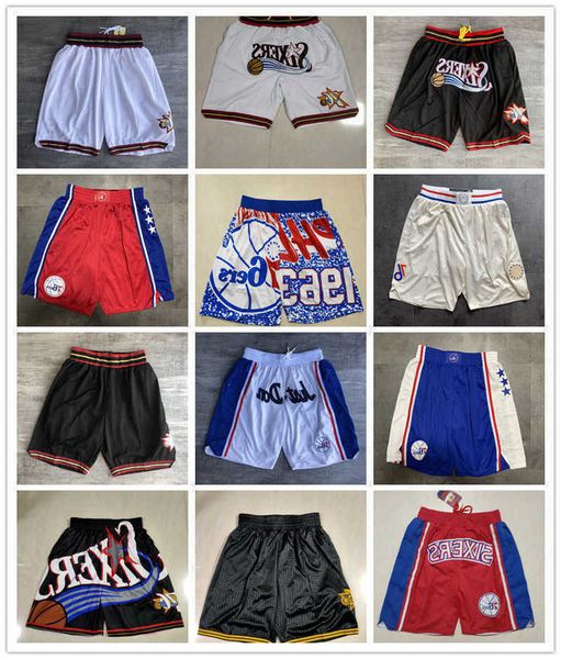 

philadelphia''76ers''men throwback basketball shorts pocket, Black