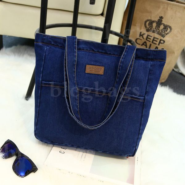 

hbp shoulder bags simple casual denim tote bag shopping wallet card holder