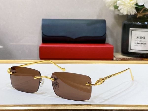 

Fashion Mens Luxury Designer Sunglasses for Women Sun Glasses Rimless Rectangle C Decor Classic Adumbral Eyewear Accessories Gafas Lunettes De Soleil luxe femme