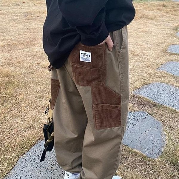 

women's pants capris houzhou harajuku cargo women vintag y2k hip hop oversized patchwork japan style loose trousers female streetwear g, Black;white