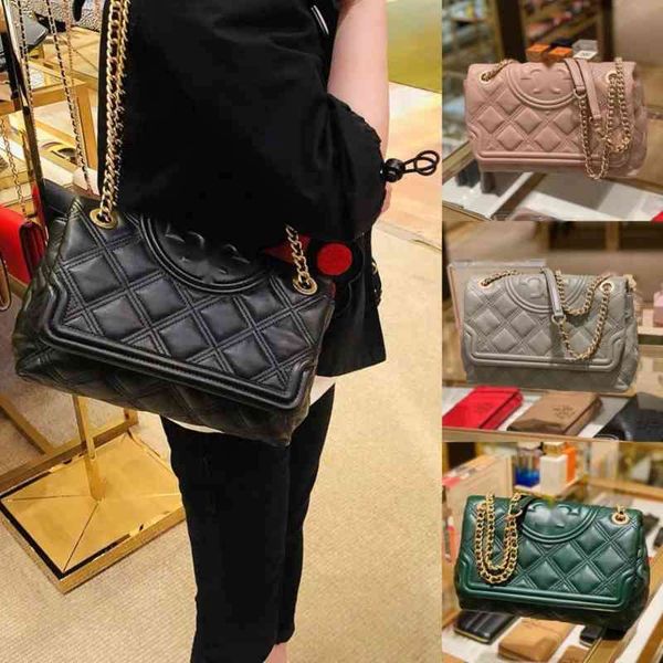 

tory shoulder designer bags luxury brand fashion simple square tassel bag women's real leather chain phone handbags zhouzhoubao123 ysor