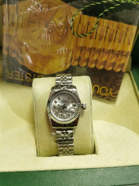 

with original box women watch lady size 26mm date girl sapphire glass wristwatch 2813 movement automatic mechanical movement watches 2022, Slivery;brown