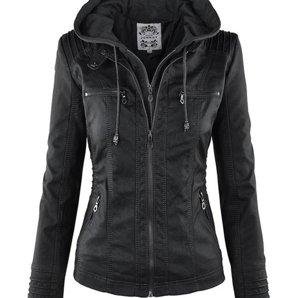 

women's leather faux leather women s jackets gothic faux leather women hoodies winter autumn motorcycle black outerwear pu basic coat 2