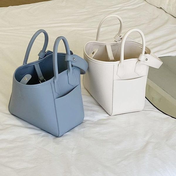 

evening bags 2022 korean style women's shoulder large capacity pu leather bucket handbags ladies casual shopping bag
