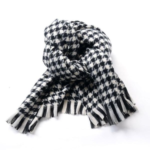 

scarves women korean version simple houndstooth autumn and winter scarf shawl woman, Blue;gray