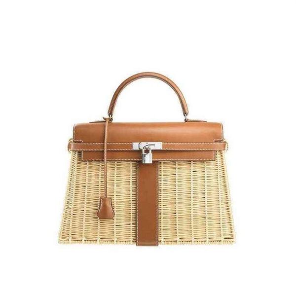 

designer handbags herme bags spring and summer women's bag handmade rattan bag kelysbag handbag248h