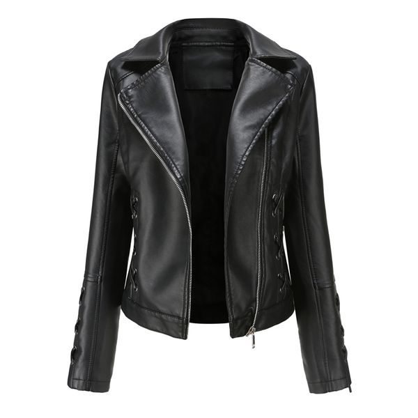 

women's leather faux women jacket spring coat black red moto biker zipper ladies green beige chaqueta mujer veste femme autumn 220928
