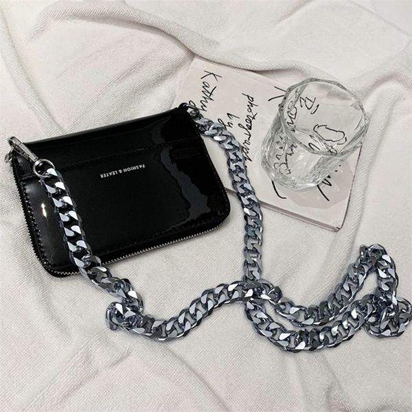 

evening bags luxury women ins thick metal chain shoulder bike wallet mini coin purse fashion pack leather crossbody 220928