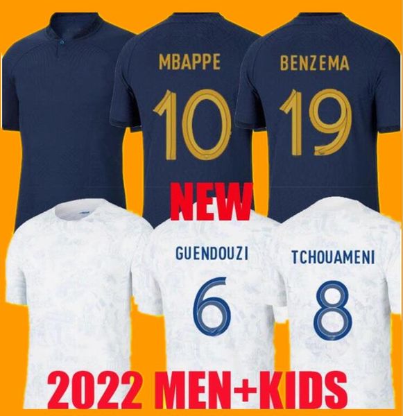 

2022 benzema mbappe griezmann soccer jersey french kante pogba kounde giroud guendouzi kimpembe 22 23 pavaro equipement maillot de football, Black;yellow