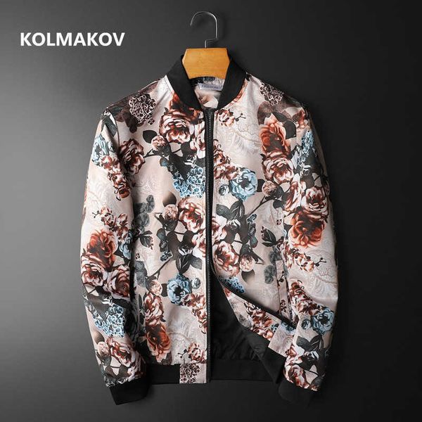 

men's jackets 2021 spring men's casual coat jacket men autumn fashion large size flower color jackets men size m-5xl t220926, Black;brown