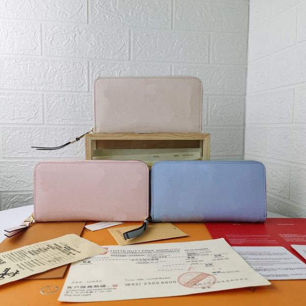 

fashion women wallet genuine leather wallet single zipper wallets lady ladies long classical purse with box card, Red;black