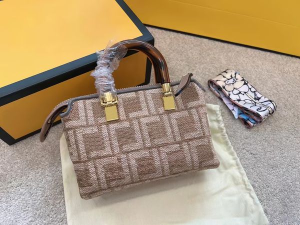 

luxury handle travel duffel bag leather mens women's luggage with silk scarf and shoulder strap designer tote handbag clutch crossbody