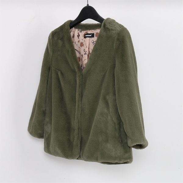 

womens fur faux nerazzurri spring autumn light jacket women v neck red black outwear short fluffy cropped soft plush fake coat 220927