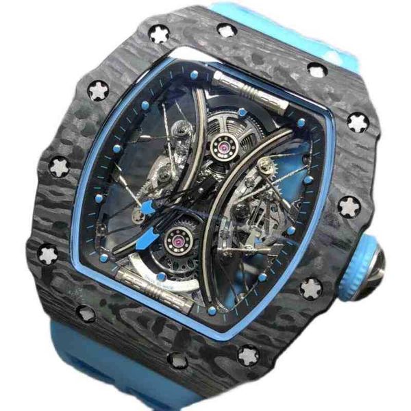 

watches wristwatch luxury richa milles designer carbon fiber hollowed out men's fully automatic mechanical watch fashion personality lu, Slivery;brown