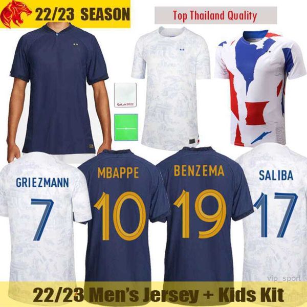 

22 23 world cup french soccer jerseys benzema griezmann mbappe pogba giroud kante maillot de football shirt dembele ben yedder national team, Black;yellow