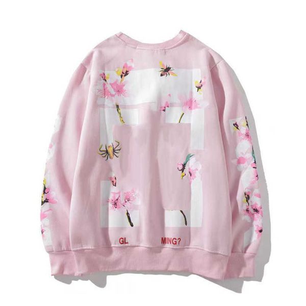 

men's luxury classic sweatshirts brand offs pullover shirts men arrow cross letter print hoodies fashion designer women o-neck sweater, Black