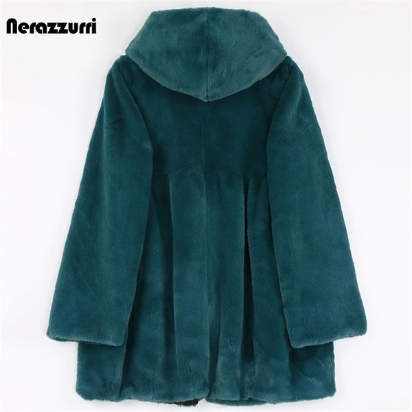 

women's fur faux nerazzurri autumn winter pink fluffy soft light jacket women with hood high waist korean fashion clothing 6xl 7xl 2209, Black