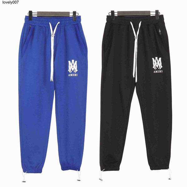 

dsigner men's amirs leggings drawstring printing trend handsome casual pants fashion men's women's fashion long, Black