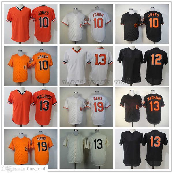 

man women youth mitchell and ness baseball jersey vintage 10 adam jones 12 black pullover 13 manny machado 19 chris davis 2 jj hardy jerseys, Blue;black