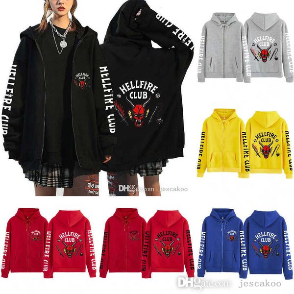 

mens hoodies & sweatshirts women and man hooded jacket hellfire club autumn winter hip hop sweater coat plus size 3xl, Black