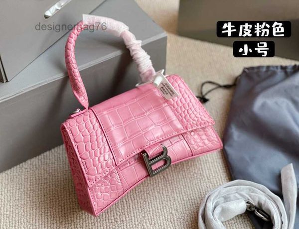 

designer bags bbalencaig'as hourglass bag female b home leather 2022 crocodile pattern fashion versatile one shoulder messenger handbag
