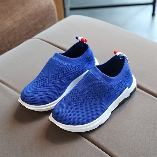

ulknn kids sneakers running children shoes boys sport shoes girls breathable knit socks sneakers outdoors soft casual shoe lj201203, Black