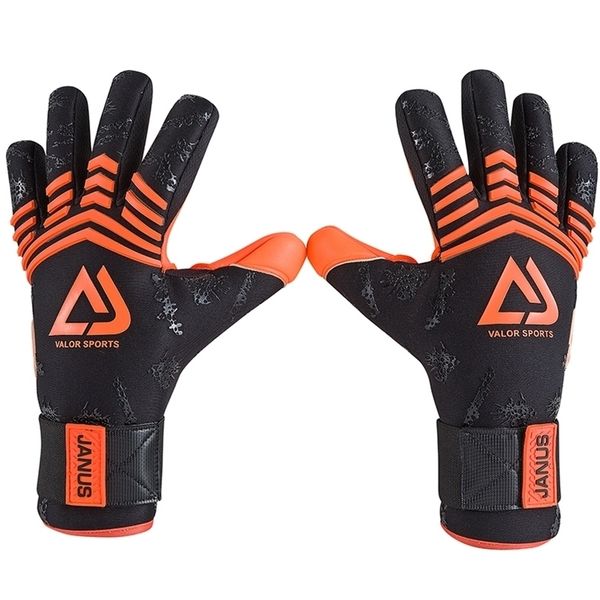 

sports gloves children professional soccer goalkeeper wrist support finger protector football goalie goal keeper glove 220926, Black