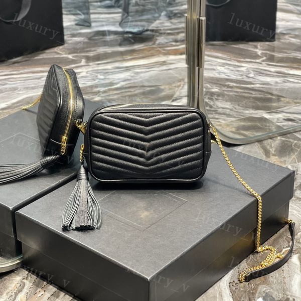 

camera bags designer shoulder bags loulou quilted leather fashion womens cross body black mini handbags purses with tassel