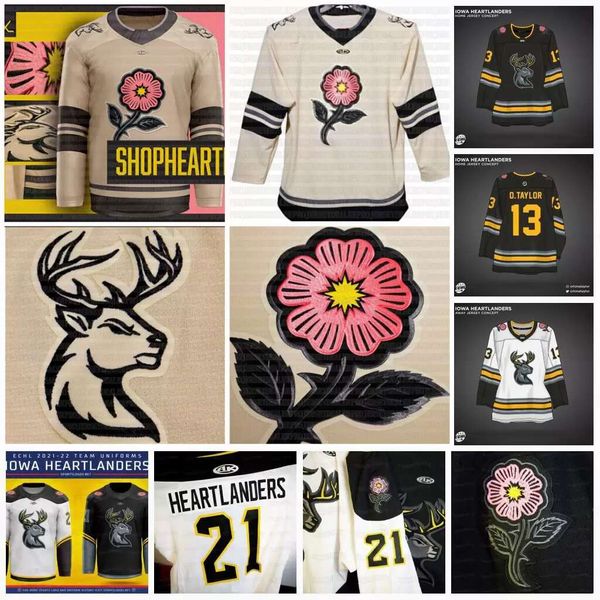 

hockey jerseys iowa heartlanders third echl ice hockey jersey custom any number and name mens womens youth alll stitched, Black;red