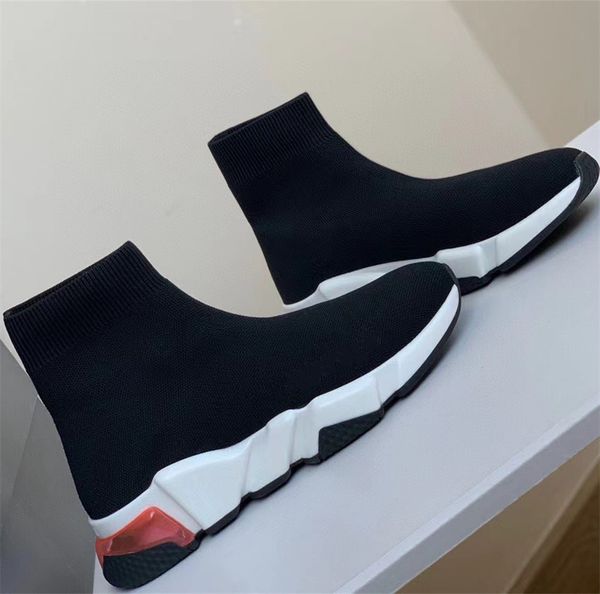 

classic casual shoes 2022 autumn boots paris second generation sock shoes womens elastic cloth flat heel thick sole with high ankle, Black