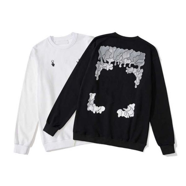 

men's fashion luxury jackets sweatshirts offs brand pullover shirts men arrow letter print hoodies classic women o-neck black white swe, Black;brown