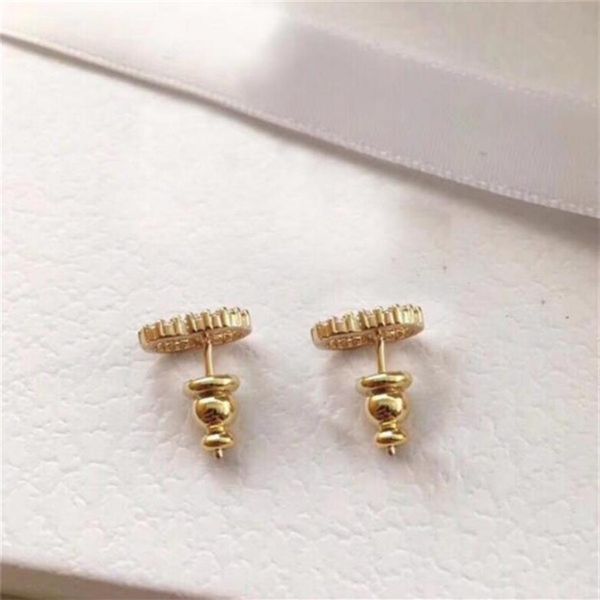 

with box fashion stud brand have stamps pearl designer earrings for lady women party wedding lovers gift engagement luxury jewelry257k, Golden;silver