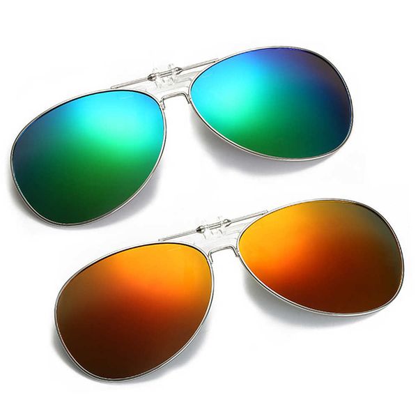 

oversized pilot clip on sunglasses fishion men driving polarized alloy aviation big women glasses clips for myopic 0928, White;black