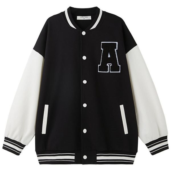 

jackets baseball jacket kids girls korean casual loose pocket letter oversized bomber sweatshirt uniform streetwear couple 220928, Blue;gray