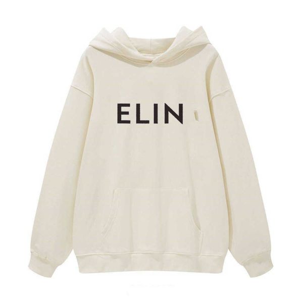 

fashion brand selin luxury hoodie autumn and letter print winter loose long sleeve sweartshits men and women beige, Black