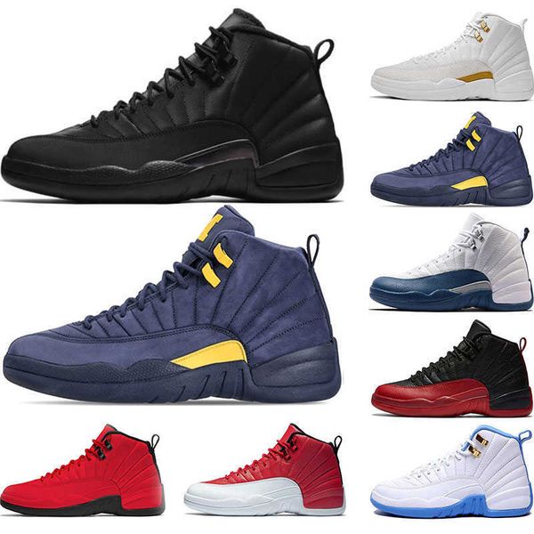 

basketball shoes trainers sports sneaker shoes gym red white taxi flu game gym red french blue new 12s mens winterized wntr size 7-13 man