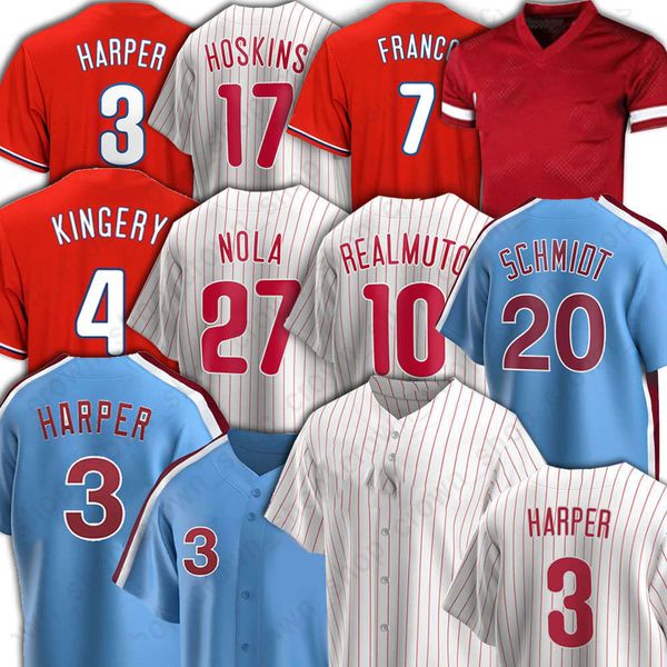 

philadelphia mens phillies women baseball jersey 10 jt realmuto bryce custom 3 harper 20 mike schmidt 10 darren daulton 27 aaron nola, Blue;black