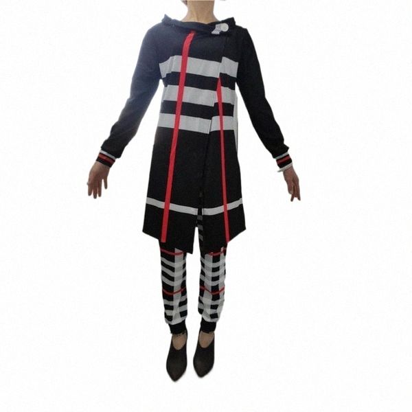 

africa women winter handmade beading sequined pattern long sleeve knitted pullover trousers 2pcs clothing sets women's tracksuits p2uq, Gray