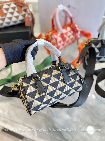 

prad bag designer crossbody bags for women and men luxury triangle pattern pillow bags stitching color canvas handbags totes european and am