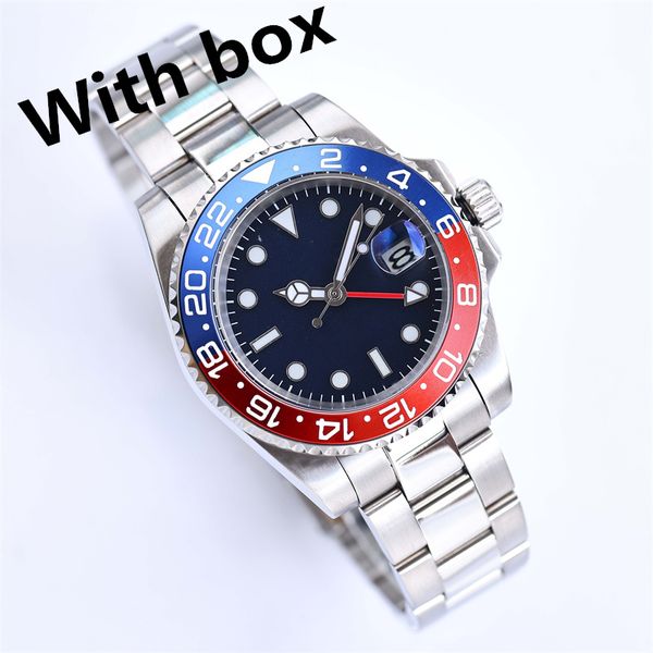 

mens watches movement 41 automatic mechanical watch full stainless steel sliding clasp blue black ceramic sapphire wristwatches super lumino, Slivery;brown