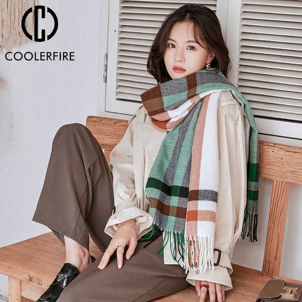 

scarves women scarf autumn and winter fashion keep warm luxury scarf women designers cashmere striped scarf shawl dual-use tassel ac2170 g22, Blue;gray