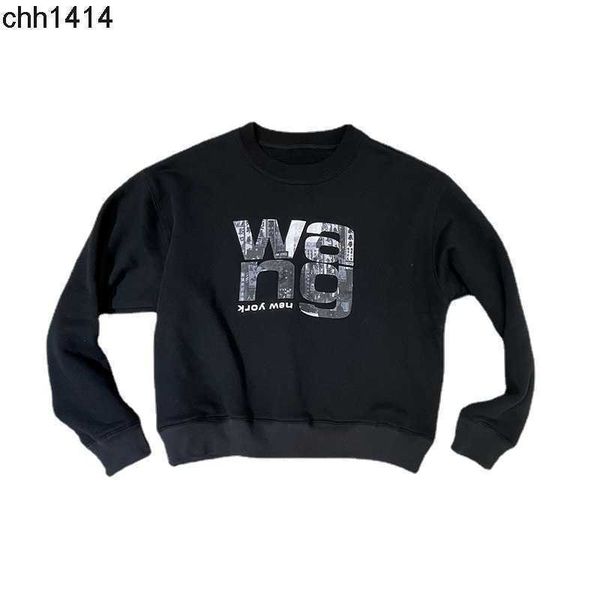 

aw king autumn winter old hong kong newspaper digital print round neck pullover sweater for men and hoodie, Black