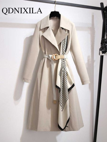 

trench coats women's fashion windbreakers new loose women's long trench coat casual belt and thin temperament autumn 2022 women&#0, Tan;black